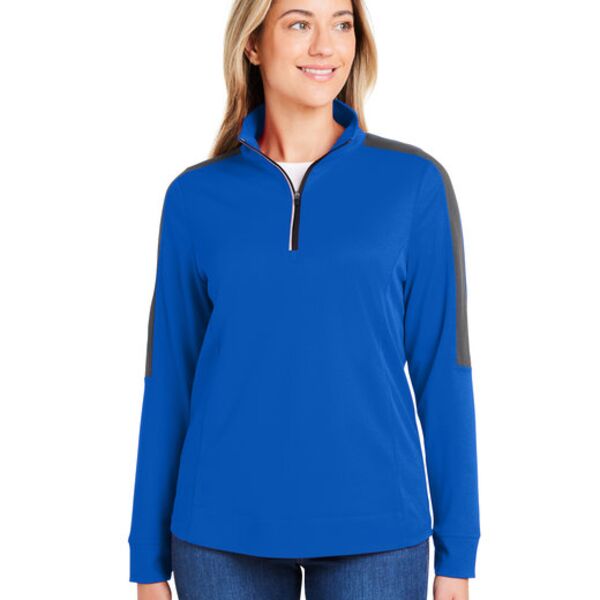 Ladies' Market Snag Protect Mesh Colorblock Quarter-Zip Thumbnail